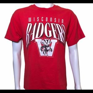 80s 90s Vintage red Wisconsin Badgers Tee Shirt